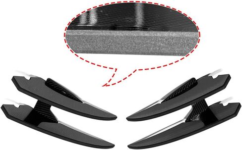 CONVOY Front Bumper Devil's Claws Canard Wing Ver.2 Partial Carbon Fiber Pattern (Top Surface Wrapped in Carbon Fiber Black Vinyl) Compatible with Kia Stinger 2018-2023 GT & GT-Line Models in Saudi Arabia