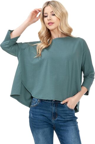 3/4 Sleeve Knit Tunic Top Loose Fit Designer Brand Unique Pattern Design (Mauve L/X), Large-X-Large in Saudi Arabia