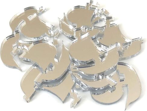 Super Cool Creations Pirate Ship Shaped Crafting Mirrors, Set of 10, Many Colours, Shatterproof Acrylic, Silver Mirror, Pack of 10 x 10cm in Saudi Arabia