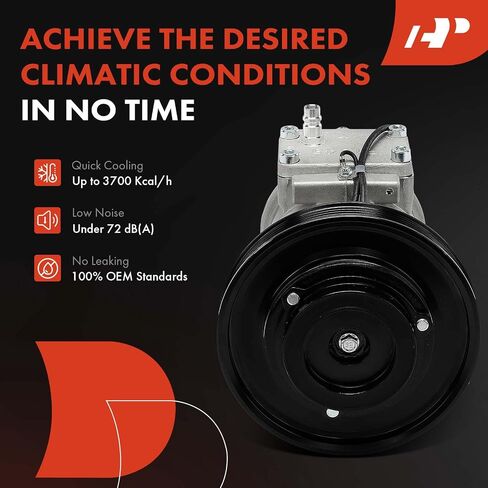 مكيف الهواء A-premium ضاغط AC مع قابض A/ C (بكرة W/ 5-Groove) متوافق مع Honda Accord 2.2L 1990 1991 1992 ، مع ضاغط 10PA17C in Saudi Arabia