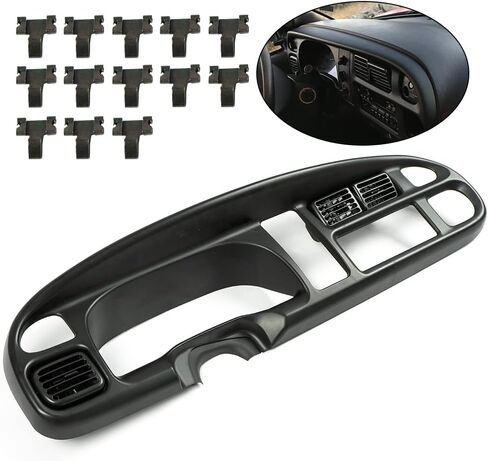 CROSSDESIGN Dash Board Bezel Cover Cap Compatible with 1998 1999 2000 2001 Dodge Ram 1500 1998-2002 Dodge Ram 2500 3500 Instrument Panel Cover w/Vents in Saudi Arabia