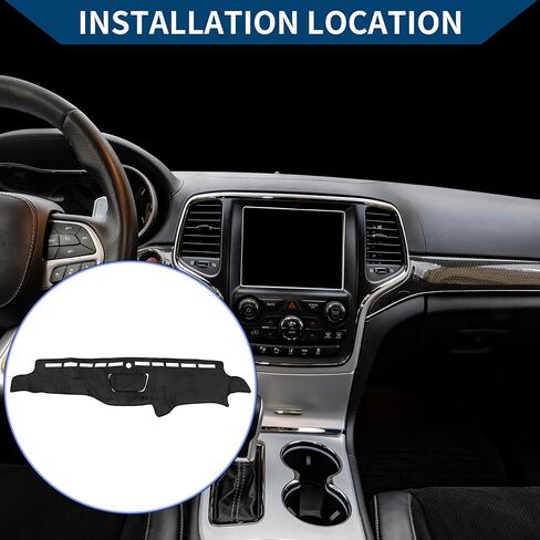غطاء DASH لجيب Wrangler JK 2007-2017 / Center Console Dashboard Cover / Non-Slip / Flannel / 1 PCS Black in Saudi Arabia