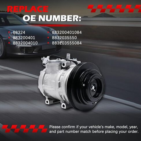 AC Compressor Fit for Tacoma 1995-2004 3.4L V6, A/C Air Conditioning Compressors with Clutch Replace for 68324, 883200401, 8832004010, 883200401084, 8832035550, 883203555084 in Saudi Arabia