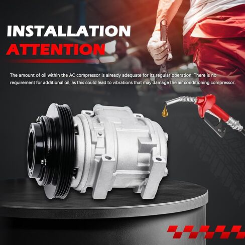 AC Compressor Fit for Tacoma 1995-2004 3.4L V6, A/C Air Conditioning Compressors with Clutch Replace for 68324, 883200401, 8832004010, 883200401084, 8832035550, 883203555084 in Saudi Arabia