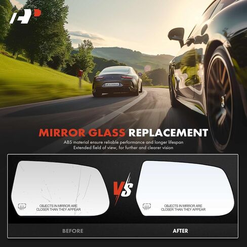 A-Premium Right Passenger Side Heated Mirror Glass with Backing Plate Compatible with Chevrolet Equinox 2010-2017 & GMC Terrain 2010-2014 - Exterior Side View Convex Mirror in Saudi Arabia