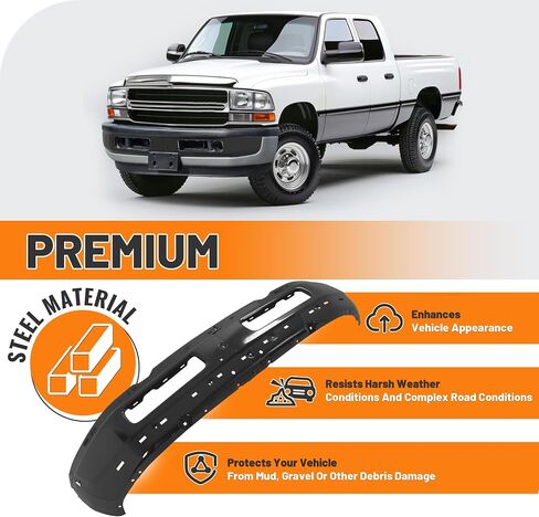 الوفير الأمامي Kuafu متوافق مع 1994-2001 Dodge Ram 1500 ، 1994-2002 Dodge Ram 2500 3500 استبدال لـ CH1002173 ، CH1002259 ، 5011476AD BUMPER BAR in Kuwait