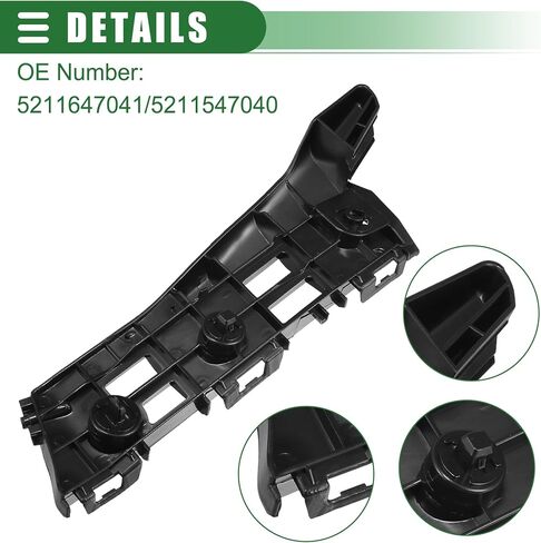 Motoforti Front Left Right Bumper Bracket, Driver Passenger Side Bumper Support, for Toyota Prius 2010-2015, Plastic, No.5211647041/5211547040, Black, 1 Pair in Saudi Arabia