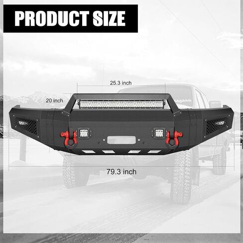 Front Bumper Compatible with 2017 2018 2019 2020 2021 2022 F250 F350 F450 with Winch Plate, LED Lights, and D-rings in Kuwait