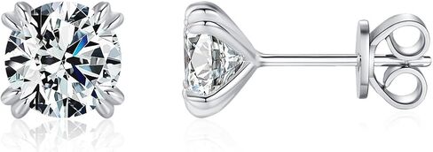 Moissanite S925 Sterling Silver Stud Earrings – Elegant & Luxurious Bright-Cut Moissanite Jewelry in Saudi Arabia