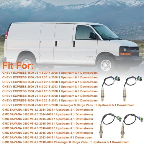 Oxygen Sensor Upstream & Downstream O2 Sensor 234-4243, 234-4336 Fit for Chevy Express 1500 2500 3500 2008-2014, for GMC Savana 1500 2500 3500 2008-2014 in Saudi Arabia