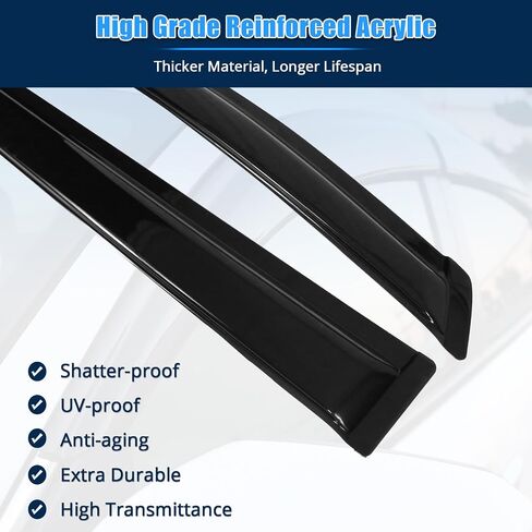 FreeMotor802 Tape-on Window Deflectors متوافقة مع 2004-2010 Toyota Sienna ، أقنعة أحواض المطر الجانبية المنحرفون في الرياح تنفيس الأوساط in Saudi Arabia