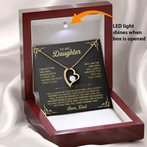 To My Daughter Necklace From Dad, Birthday Gift for Daughter from Dad With Inspirational Message Card And Gift Box in Saudi Arabia
