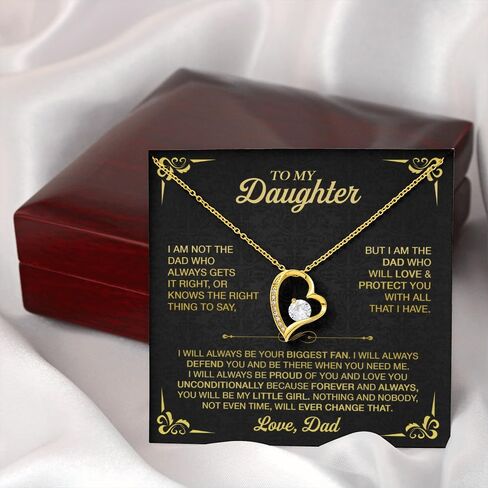 To My Daughter Necklace From Dad, Birthday Gift for Daughter from Dad With Inspirational Message Card And Gift Box in Saudi Arabia