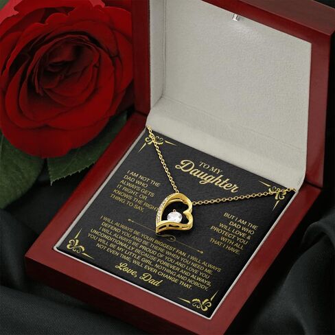 To My Daughter Necklace From Dad, Birthday Gift for Daughter from Dad With Inspirational Message Card And Gift Box in Saudi Arabia