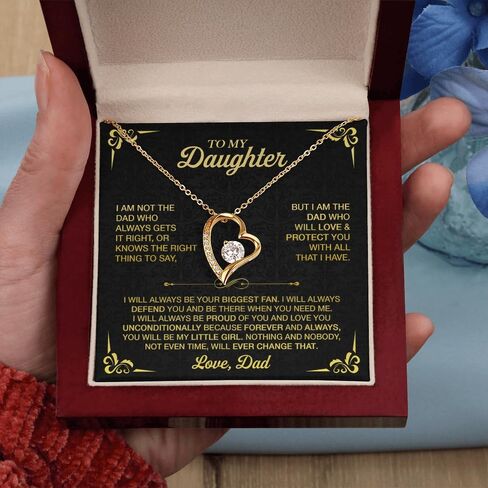 To My Daughter Necklace From Dad, Birthday Gift for Daughter from Dad With Inspirational Message Card And Gift Box in Saudi Arabia