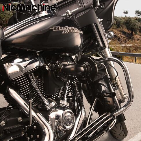 Big Sucker cone Air filter intake for harley air Cleaner Sportster Softail fatboy heritage dyna touring street road king Glide (Deep style -Chromed, Type C : Touring 08-16, Softail 16-17) in Saudi Arabia