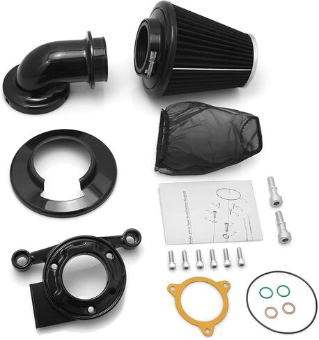 Big Sucker cone Air filter intake for harley air Cleaner Sportster Softail fatboy heritage dyna touring street road king Glide (Deep style -Chromed, Type C : Touring 08-16, Softail 16-17) in Saudi Arabia
