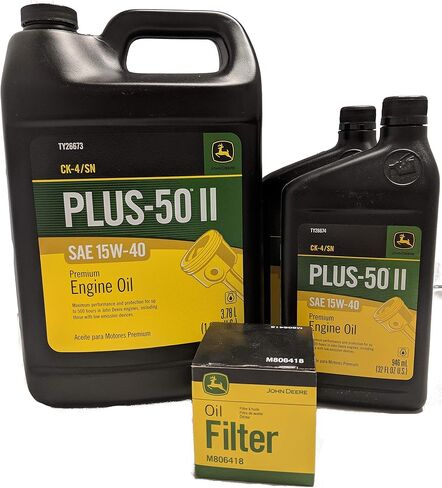 John Deere Original Equipment Oil Change Kit Filter and Oil - (1) M806418 + (6) Quarts 15W-40 in Saudi Arabia