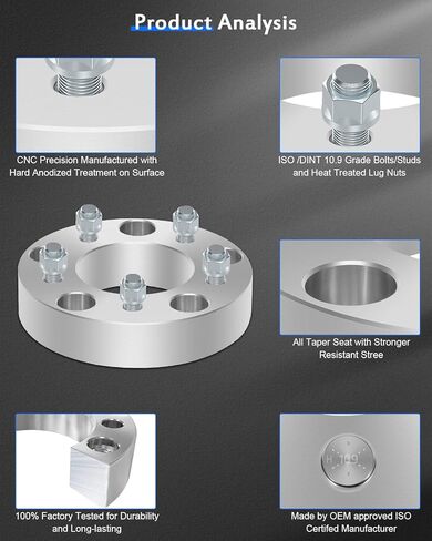 ECCPP 4PCS 1.5 بوصة (38 مم) 5x5.5 إلى 5x5 محولات العجلات تحويل 5x139.7 إلى 5x127 من أجل 2004-2009 ل Durango 1992-1996 لفورد برونكو 1992-2002 لفورد E150 econoline-not fit stock wheels in Saudi Arabia