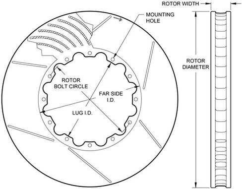 Wilwood 160-12962 Brake Rotor (GT 48 Curved Vane) ، 1 Pack in Saudi Arabia