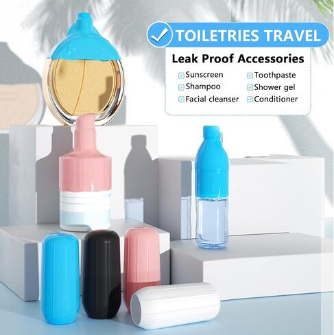 8 Pack Silicone Bottle Covers,Elastic Sleeves for Leak Proofing,Travel Essentials for Women Men,Travel Size Toiletries,Cruise Ship Essentials, Accessories Luggage, Travel Must Haves in Saudi Arabia