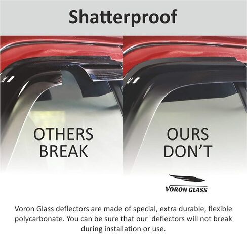 Voron Glass Tape-on Extra Durable Rain Guards for Ram 2500/3500 2011-2025 Crew Cab, Window Deflectors, Vent Window Visors, 4 Pieces - 100279 in Kuwait