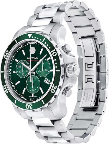 ساعة موفادو سيريز 800 للرجال - حركة كرونوغراف كوارتز سويسرية، سوار من الفولاذ المقاوم للصدأ - مقاومة للماء حتى 20 ATM - ساعة رياضية فاخرة للرجال - مستوحاة من الغواص - 42 ملم in Kuwait