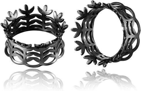 LADEMAYH 2Pcs 1/2 inch Gauges for Ears, Elegant Silver 12mm Gauges for Ears, Retro Floral 1/2 Plugs Tunnels Guages for Women, Surgical Steel Saddle Gauge Earrings in Kuwait