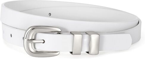 JASGOOD Women Skinny Leather Belt Fashion Thin Waist Belt for Jeans Dress Ladies Small Belt with Gold/Silver Buckle in Kuwait