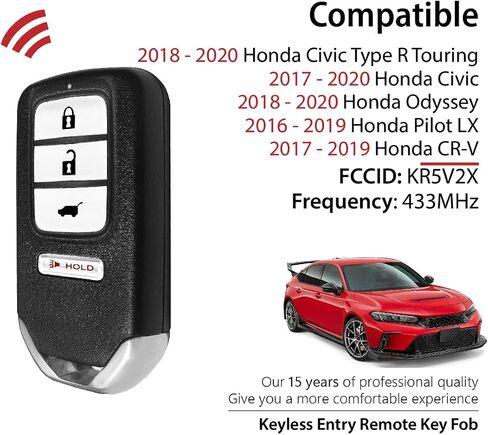 استبدال لعام 2017 2018 2019 2020 Honda Civic Odyssey Pilot LX CR V KEY FOB التحكم عن بُعد KR5V2X 4 أزرار 433MHz in Saudi Arabia