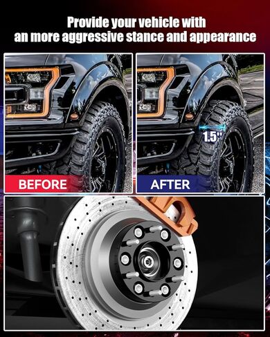 محولات عجلة FLYCLE 6x135 إلى 6x5.5 لعجلات Chevy Sliverado 1500 على مركبة 2015-2025 F150، محول عجلة 1.5 بوصة 6x135 إلى 6x139.7 مم مع مسامير M14x1.5 in Kuwait