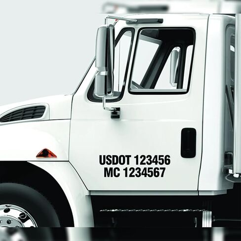 Dabbledown Set of 2 US DOT and MC Numbers Decal, Business Decal, Trucking Company, Sticker, Department of Transportation, Decals, Stickers, Federal Motor Carrier in Saudi Arabia
