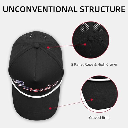 Matsuba America Script & Flag Hat - PVC مريحة منحنية 5 لوحة حبل قبعة مع Snapback للتنفس in Saudi Arabia