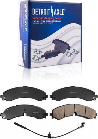 Detroit Axle - Rear Brake Pads for 2020-2024 Chevrolet GMC Silverado Sierra 2500 3500 HD, Ceramic Brake Pads with Hardware 2021 2022 2023 Replacement in Saudi Arabia