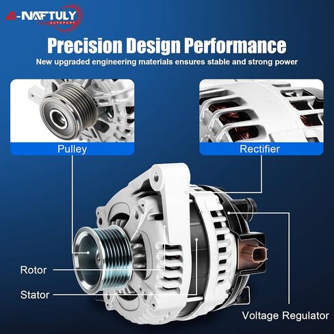 130A New Alternator Fits for Acura TSX 2009-2014, Honda Accord EX LX 2008 2009 2010 2011 2012, High Output Alternator Replacement 104210-5890, IF, 7-Groove, CW, Internal Regulator, 2.4L in Saudi Arabia