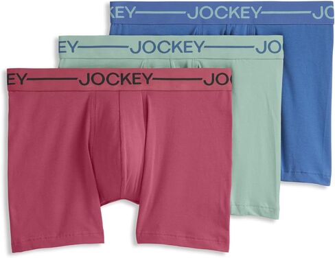 Jockey Men's Underwear Organic Cotton Stretch 4" Trunk - 3 Pack in Kuwait