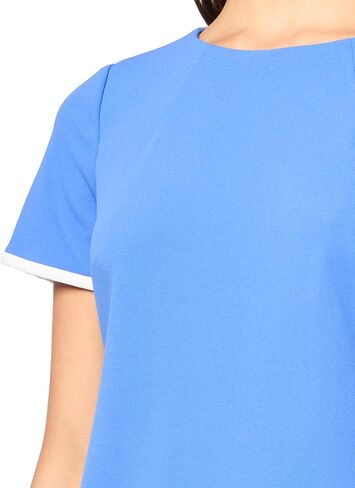Tommy Hilfiger Women's Short Sleeve High Neck Contrast Trim Sheath Mini Dress in Saudi Arabia