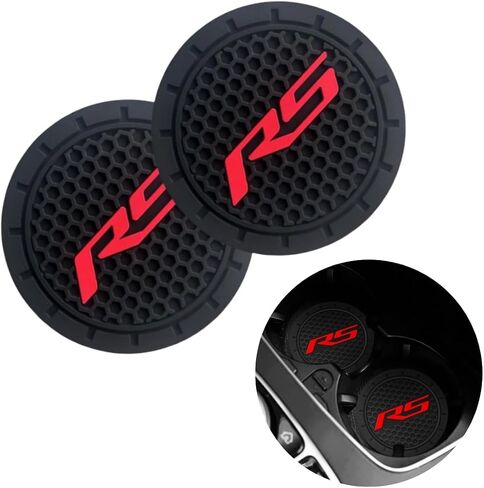 2pcs 2.75 بوصة حامل كأس السيارة متوافق مع Camaro Equinox Cruze Malibu RS Cars Cars Custors Coasters للملحقات الداخلية للسيارات (RS-Red) in Kuwait