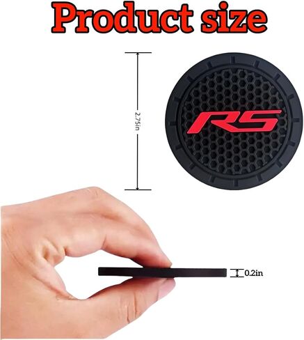 2pcs 2.75 بوصة حامل كأس السيارة متوافق مع Camaro Equinox Cruze Malibu RS Cars Cars Custors Coasters للملحقات الداخلية للسيارات (RS-Red) in Kuwait