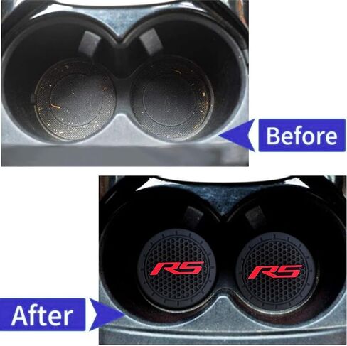 2pcs 2.75 بوصة حامل كأس السيارة متوافق مع Camaro Equinox Cruze Malibu RS Cars Cars Custors Coasters للملحقات الداخلية للسيارات (RS-Red) in Kuwait