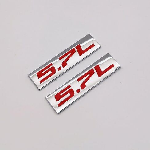 Metal Emblem CAR Bumper Trunk Fender Decal Logo Badge Chrome RED 5.7L 5.7 L (Black Red) in Saudi Arabia