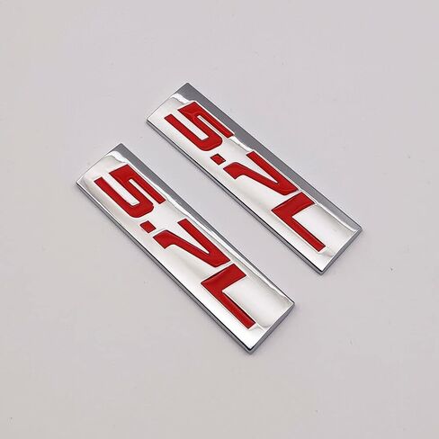 Metal Emblem CAR Bumper Trunk Fender Decal Logo Badge Chrome RED 5.7L 5.7 L (Black Red) in Saudi Arabia