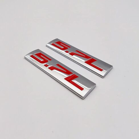 Metal Emblem CAR Bumper Trunk Fender Decal Logo Badge Chrome RED 5.7L 5.7 L (Black Red) in Saudi Arabia