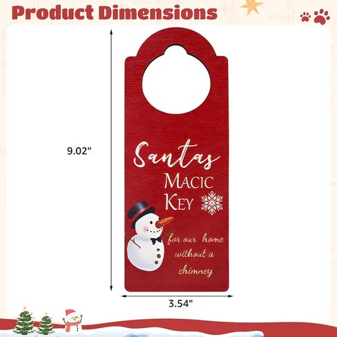 Christmas Snowman Wooden Door Knob Ornament, Holiday Handle Tag, Festive Decor for Home, Wood Door Hanger for Christmas Celebrations in Saudi Arabia