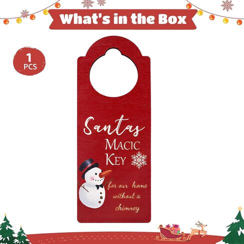 Christmas Snowman Wooden Door Knob Ornament, Holiday Handle Tag, Festive Decor for Home, Wood Door Hanger for Christmas Celebrations in Saudi Arabia
