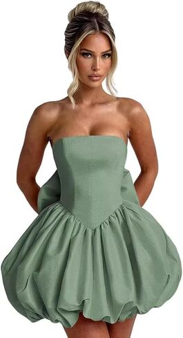 Satin Homecoming Dresses with Bow Strapless Short Graduation Dress A Line Cocktail Party Dress XOD0451 in Saudi Arabia