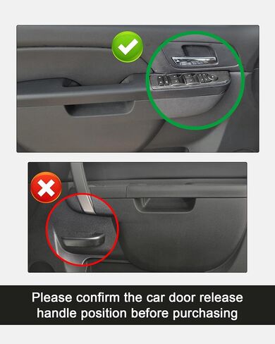 80994 Front Driver Side Armrest Repair (Left) Compatible with GMC Sierra Yukon 2010-2014 for Chevrolet Chevy Silverado Suburban Tahoe Avalanche with Door Release Handle Above Armrest, Black, 27in in Kuwait