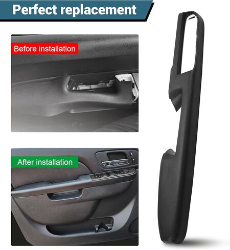 80994 Front Driver Side Armrest Repair (Left) Compatible with GMC Sierra Yukon 2010-2014 for Chevrolet Chevy Silverado Suburban Tahoe Avalanche with Door Release Handle Above Armrest, Black, 27in in Kuwait