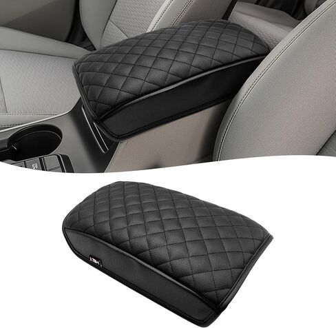 KBH Center Console Armrest Cover for 2017 2018 2019 2020 2021 Hyundai Tucson, Middle Console Arm Rest Lid Protector Cushion Pad, PU Leather Trim, Anti-Scratch, Black in Saudi Arabia
