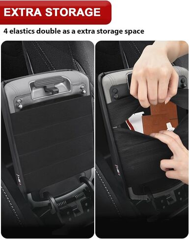 KBH Center Console Armrest Cover for 2017 2018 2019 2020 2021 Hyundai Tucson, Middle Console Arm Rest Lid Protector Cushion Pad, PU Leather Trim, Anti-Scratch, Black in Saudi Arabia